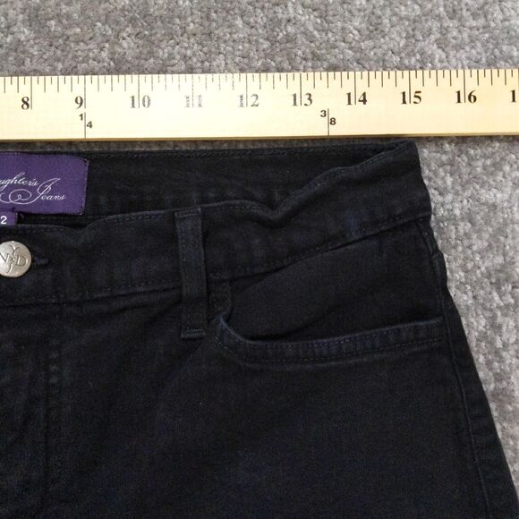 NYDJ Slim Straight Leg Jeans Women 12 Black Made in‎ USA Old Label D49 - Picture 14 of 16